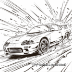 Intense Drag Race Coloring Pages from Fast and Furious 4