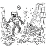 Interesting Lego Minecraft Zombie Coloring Pages 1