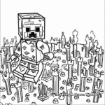 Interesting Lego Minecraft Zombie Coloring Pages 4