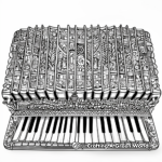 Intricate Accordion Keyboard Coloring Pages 1