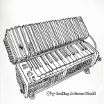 Intricate Accordion Keyboard Coloring Pages 2