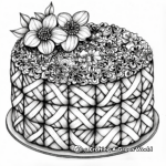 Intricate Battenberg Cake Coloring Page for adults 1