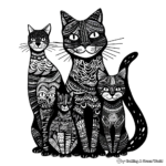 Intricate Bengal Cat Coloring Pages for Adults 2