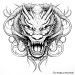 Intricate Chinese Dragon Head Coloring Pages 2