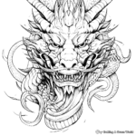 Intricate Chinese Dragon Head Coloring Pages 4