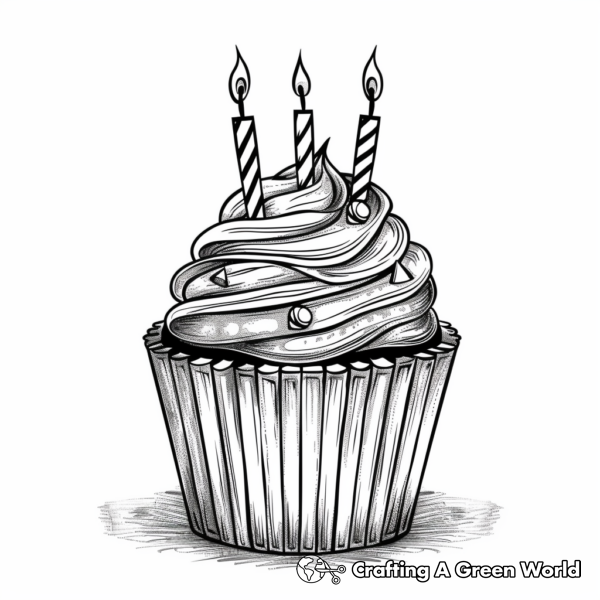 Happy Birthday Cupcake Coloring Pages - Free &amp; Printable!