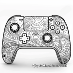 Intricate Designs of Nintendo Switch Pro Controller Coloring Pages 1