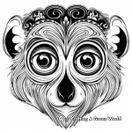Intricate Detail Lemur Face Coloring Pages for Artists 2