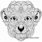 Intricate Detail Lemur Face Coloring Pages for Artists 4