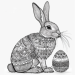 Intricate Easter Bunny Coloring Pages for Adults 3