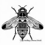 Intricate Fly Pattern Coloring Pages 4