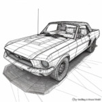 Intricate Ford Mustang Convertible Coloring Pages 3