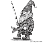 Intricate Gnome Fishing Coloring Pages 2
