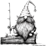 Intricate Gnome Fishing Coloring Pages 3