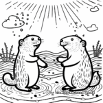 Intricate Groundhog Day Celebration Scene Coloring Pages 1