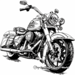 Intricate Harley Davidson Road King Coloring Pages 4