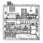Intricate Kitchen in a Doll House Coloring Pages 2