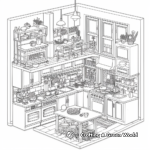 Intricate Kitchen in a Doll House Coloring Pages 4
