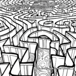 Intricate Labyrinth Maze Coloring Pages 1