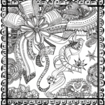 Intricate Lace Ribbon Coloring Pages for Adults 2