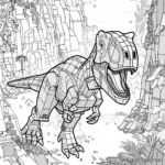 Intrincado puzzle de dinosaurios de Lego Jurassic World para colorear 2