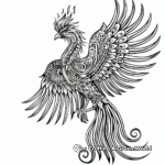 Intricate Lightning Phoenix Coloring Pages 1
