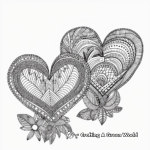 Intricate Love Inspired Two Hearts Coloring Pages 3