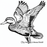 Intricate Mallard Duck in Flight Coloring Pages 4