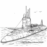 Intricate Nuclear Submarine Coloring Pages 4