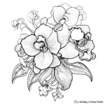 Intricate Orchid Coloring Pages 1