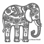 Intricate Paisley Elephant Coloring Pages 2