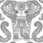 Intricate Paisley Elephant Coloring Pages 3