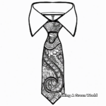 Intricate Paisley Tie Coloring Pages 1