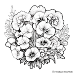 Intricate Pansy Fall Flower Coloring Page 3