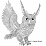 Intricate Patterned Owlicorn Coloring Pages 1