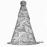 Intricate Patterned Party Hat Coloring Pages 1