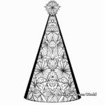 Intricate Patterned Party Hat Coloring Pages 3