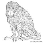 Intricate Proboscis Monkey Coloring Pages 4