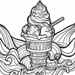Intricate Rainbow Sherbet Ice Cream Coloring Pages 3