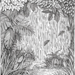 Intricate Rainforest After Rain Shower Coloring Pages 1