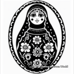 Intricate Russian Matryoshka Doll Coloring Pages 2