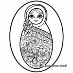Intricate Russian Matryoshka Doll Coloring Pages 4