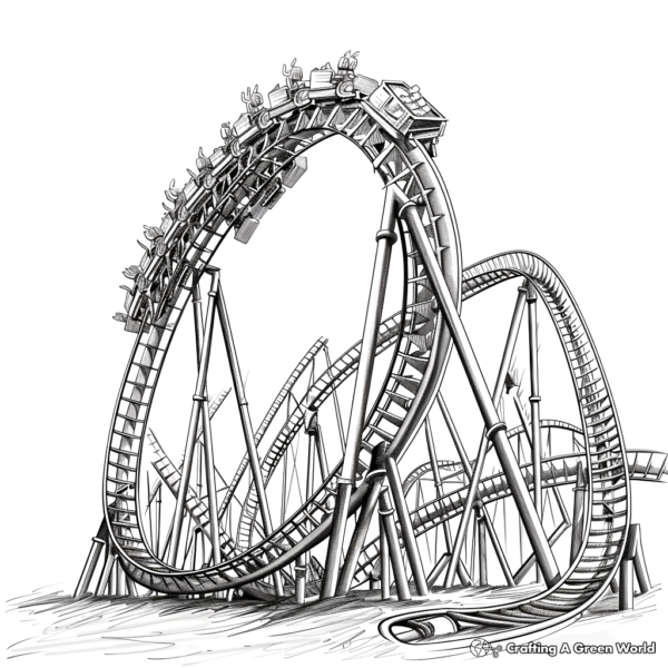 Roller Coaster Coloring Pages - Free &amp; Printable!