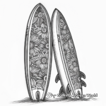Intricate Tandem Surfboard Coloring Pages 3