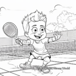 Intricate Tennis Action Shots Coloring Pages 1