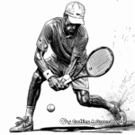 Intricate Tennis Action Shots Coloring Pages 3