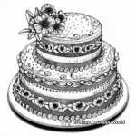 Intricate Wedding Cake Coloring Pages for Adults 1