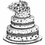 Intricate Wedding Cake Coloring Pages for Adults 4