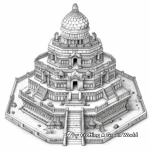 Intricately Designed Inner Sanctum Temple Coloring Pages 2