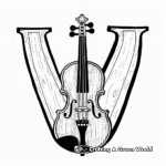 Introducing Letter 'V' with Violin Coloring Page 2